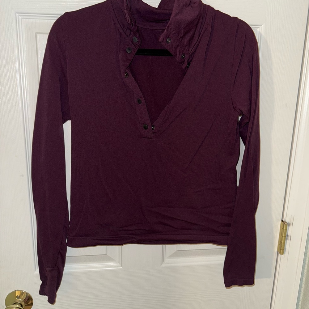 Athleta Purple Long Sleeve Henley style Top